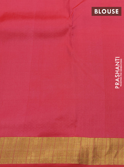 Pure kanchipuram silk saree pink shade with zari woven 1000 buttas and zari woven border