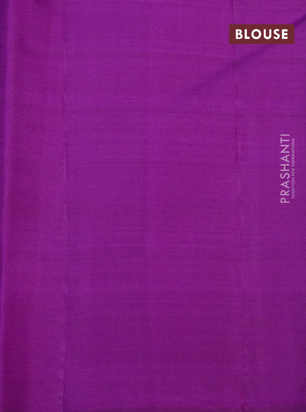 Pure kanchipuram silk saree pastel lavender and violet with allover zari weaves and zari woven butta border