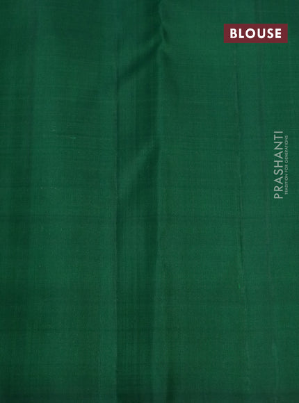 Pure kanchipuram silk saree purple and green with allover zari weaves & buttas in borderless style