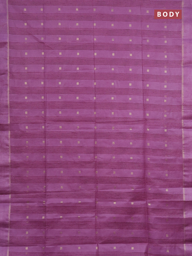 Semi bamboo saree lavender shade with allover zari woven buttas and zari woven simple border