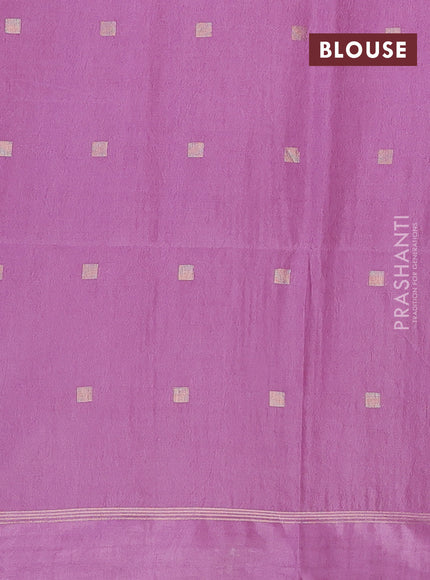 Semi bamboo saree lavender shade with allover zari woven buttas and zari woven simple border