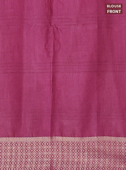 Semi bamboo saree peach pink shade and maroon shade with zari woven buttas and zari woven border