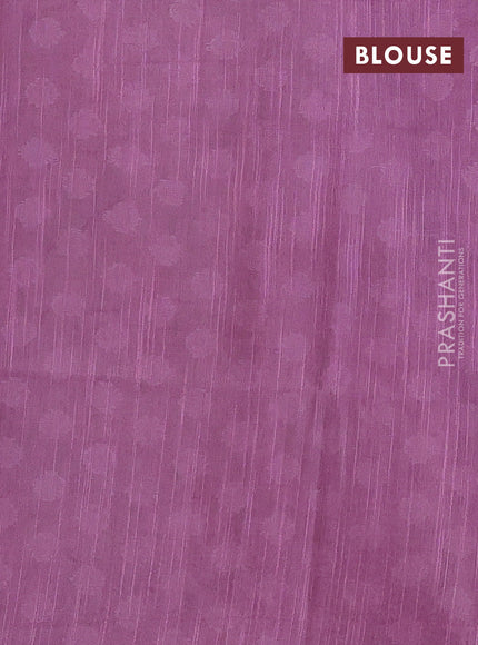 Semi bamboo saree light green and mauve pink with thread woven buttas in borderless style