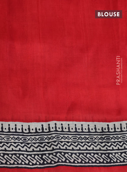 Bishnupuri silk saree red and cream black with plain body and long printed border