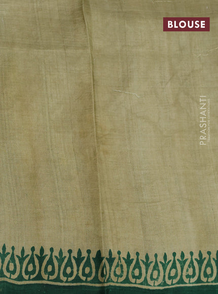 Bishnupuri silk saree green and elaichi green with allover prints and long rettapet border