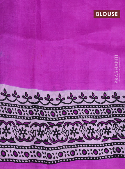 Bishnupuri silk saree light pink and purple with butta prints and printed border