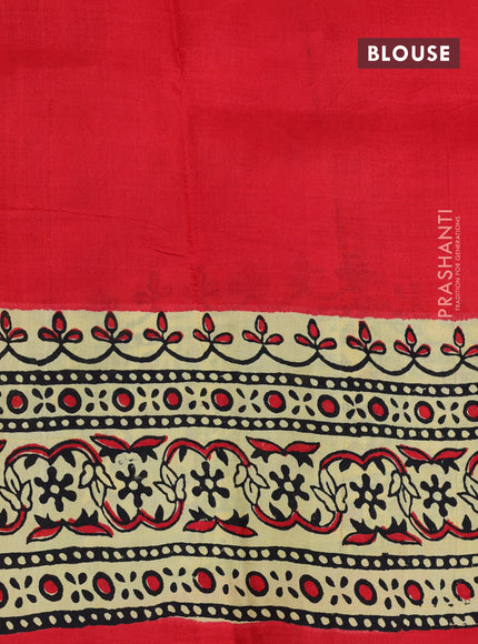 Bishnupuri silk saree yellow and red with butta prints and printed border