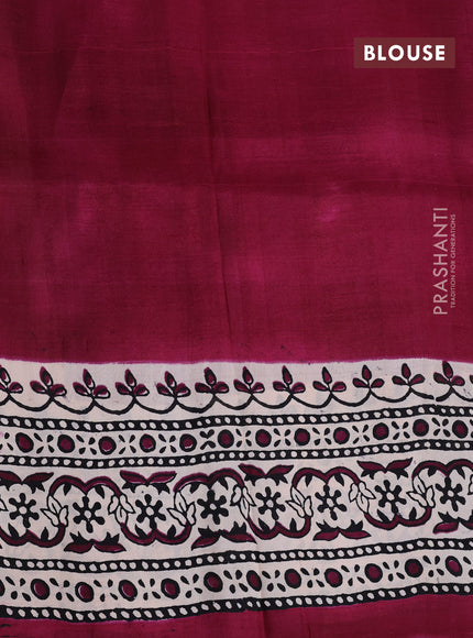 Bishnupuri silk saree sandal and maroon with butta prints and printed border