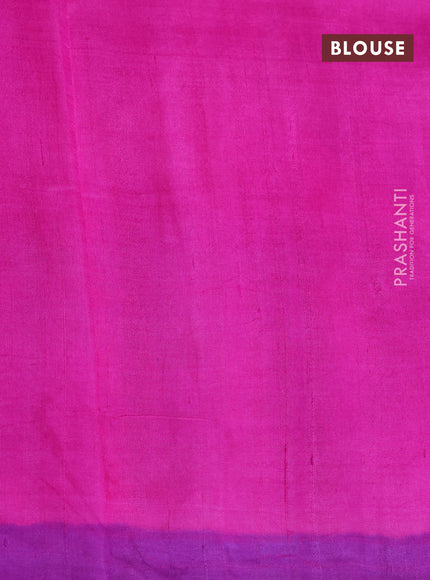 Bishnupuri silk saree light pink and purple with butta prints and printed border