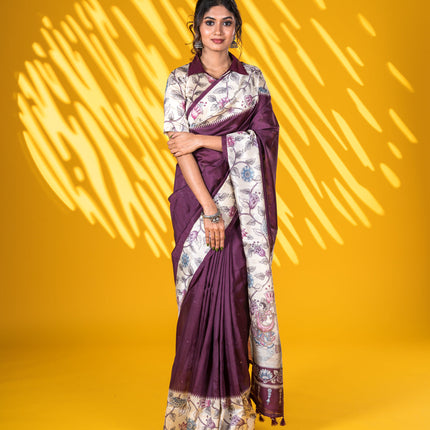 Semi Tussar Printed Sarees