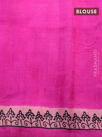 Bishnupuri silk saree light pink and pink with butta prints and printed border