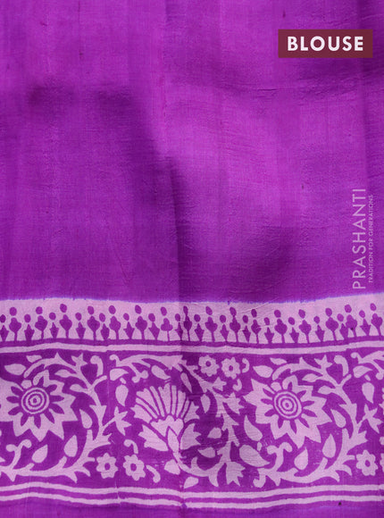 Bishnupuri silk saree lotus pink and purple with floral butta prints and printed border