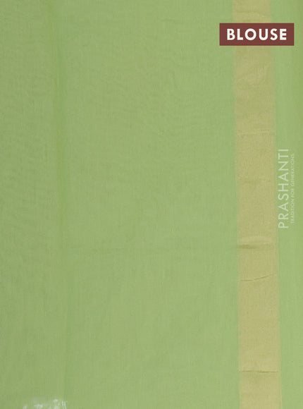 Munga cotton saree pista green with allover thread weaves and simple border