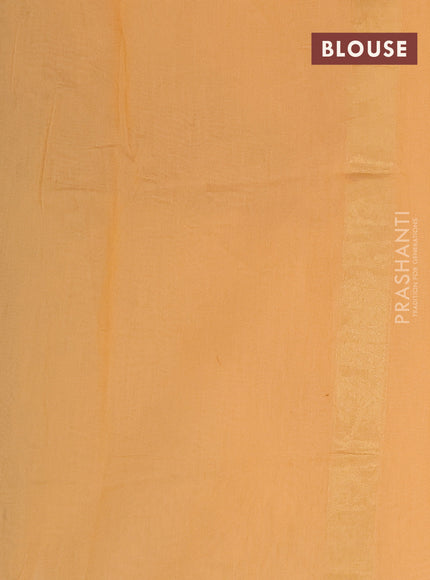 Munga cotton saree pale orange with allover thread weaves and simple border