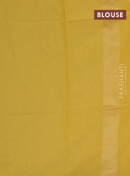 Munga cotton saree mustard yellow with allover thread weaves and simple border