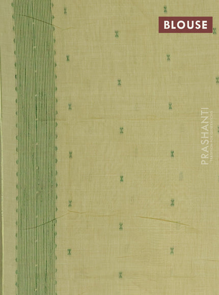 Munga cotton saree pista green and green with allover thread & zari woven buttas and thread woven border