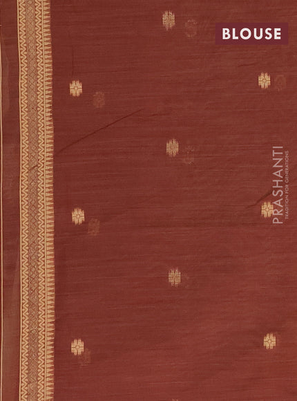 Munga cotton saree sandal and maroon with allover thread weaves and thread woven border