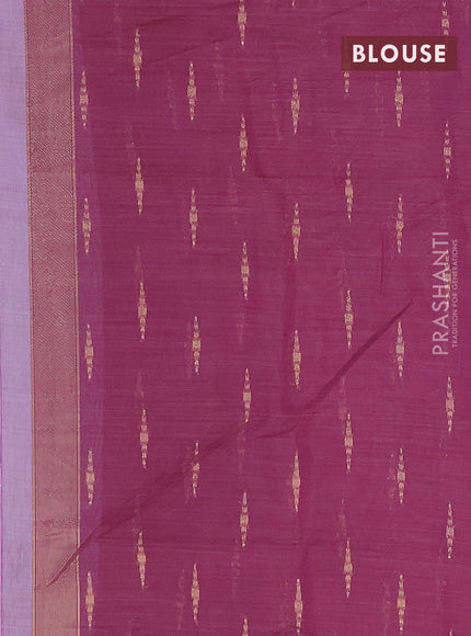 Munga cotton saree lavender shade with thread & zari woven buttas in borderless style