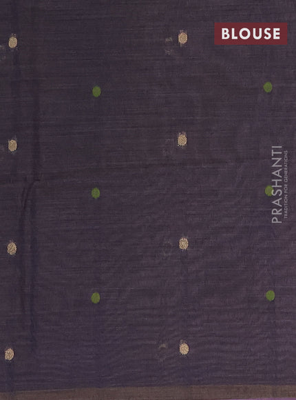 Munga cotton saree lavender shade with thread & zari woven buttas and thread woven border