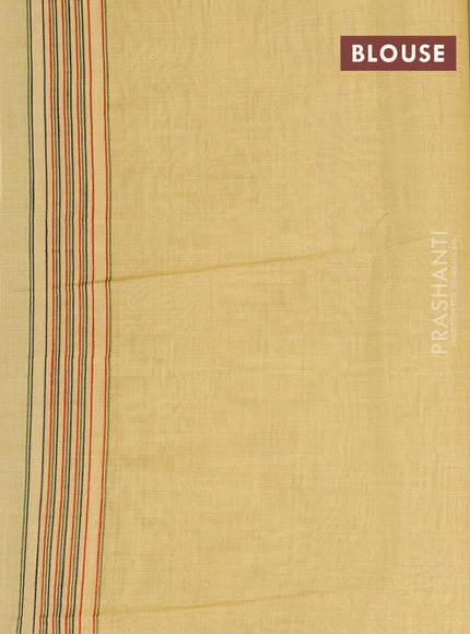 Munga cotton saree yellow with thread woven floral buttas and woven border