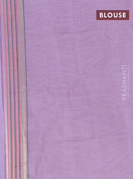 Munga cotton saree lavender shade with thread woven floral buttas and woven border