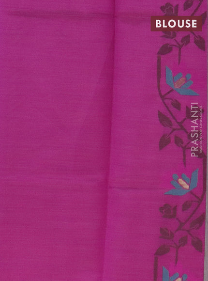 Munga cotton saree grey shade and purple with allover thread weaves and thread woven border