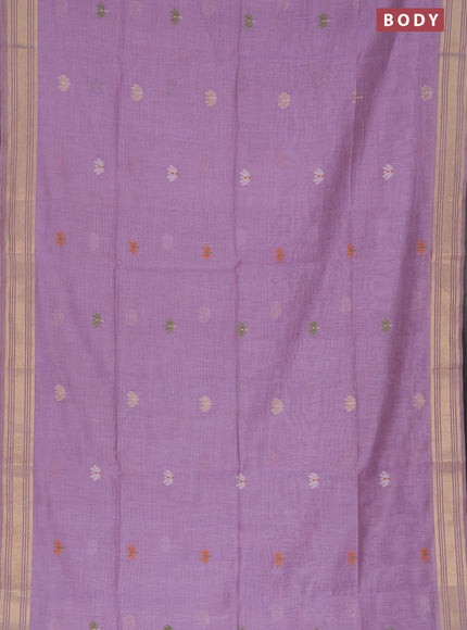 Munga cotton saree lavender shade and wine shade with thread & zari woven buttas and zari woven border