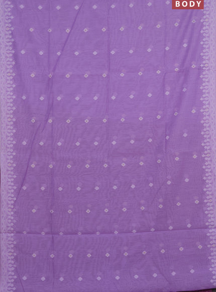 Munga cotton saree lavender and purple with thread & zari woven buttas and thread woven border