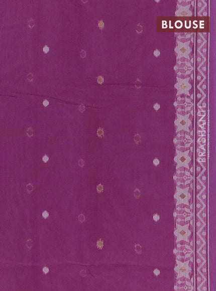 Munga cotton saree lavender and purple with thread & zari woven buttas and thread woven border