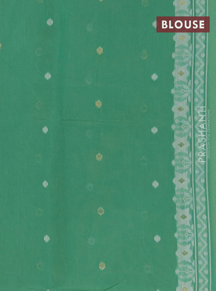 Munga cotton saree pista green and green with thread & zari woven buttas and thread woven border