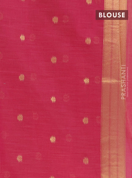 Munga cotton saree pastel pink and pink with thread & zari woven buttas and zari woven border