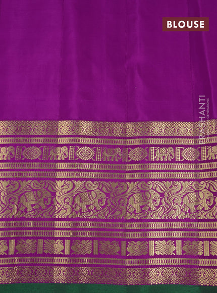 Pure gadwal silk saree off white and purple with thread & zari woven buttas and long zari woven border