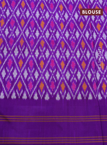 Pochampally silk saree pink and violet with allover ikat weaves and simple border