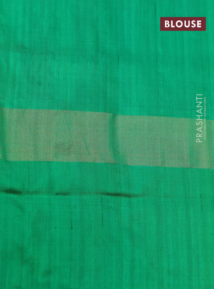 Pochampally silk saree pink and green with allover ikat butta weaves and zari woven ikat style border