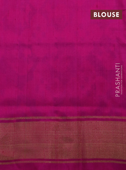 Pochampally silk saree multi colour and pink with allover ikat weaves and zari woven border