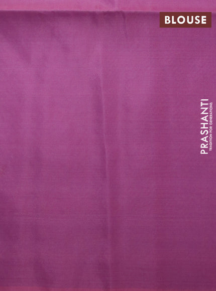 Kanchipuram soft silk saree cs blue and light pink with half and half style and long zari woven border