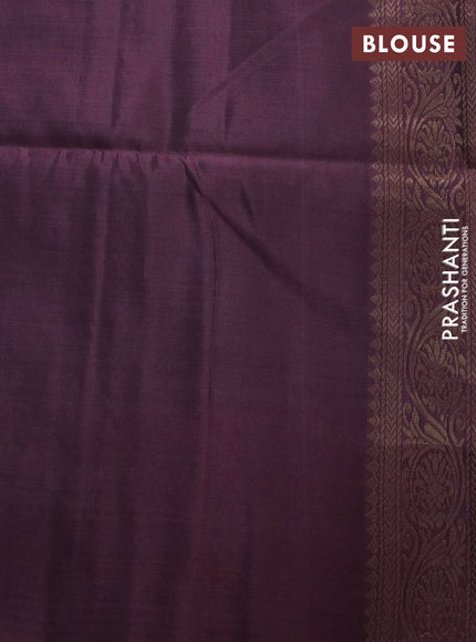 Kanchipuram soft silk saree cs blue and onion pink with box type zari woven buttas and zari woven butta border