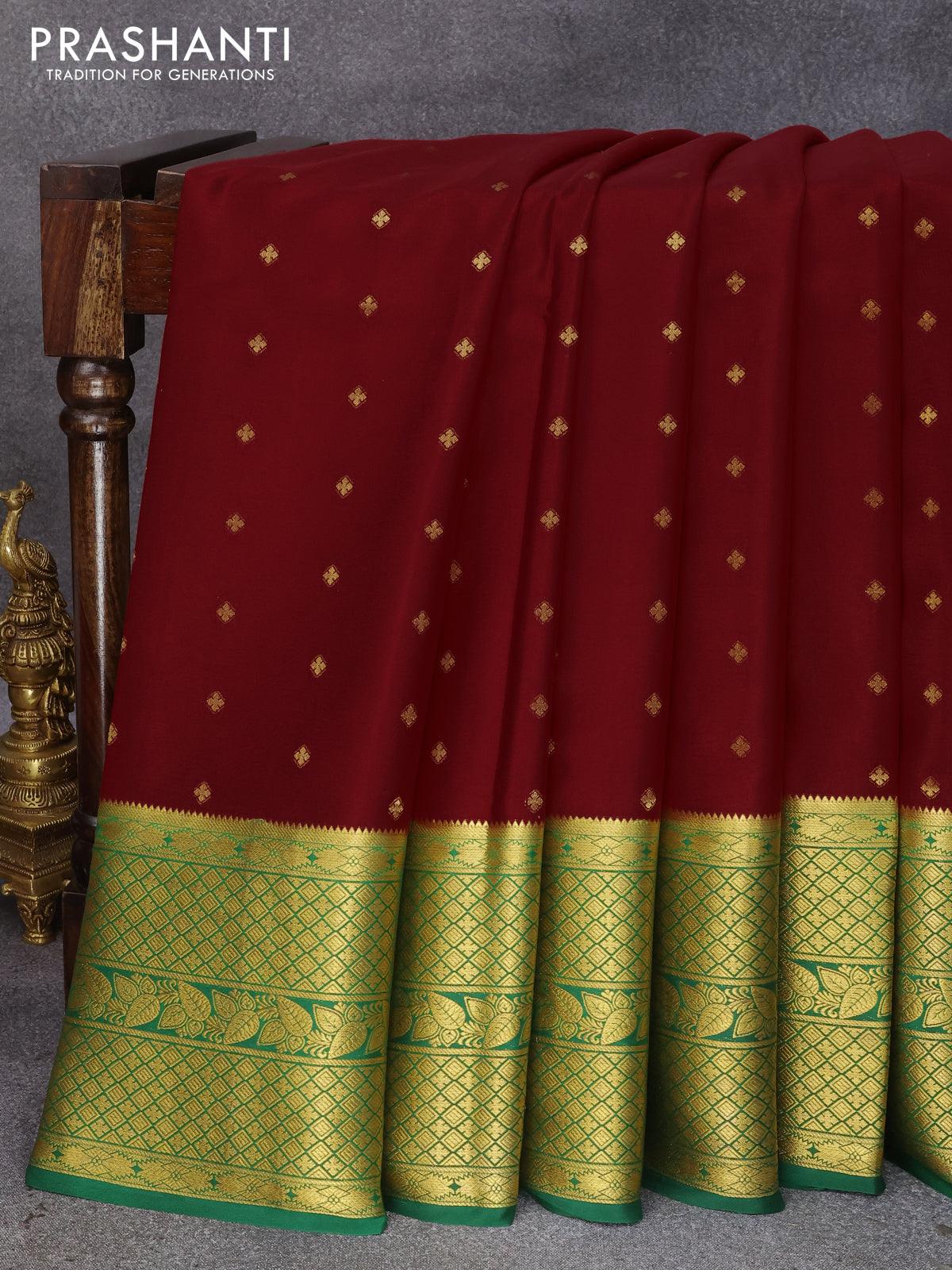 Buy Vibrant Red Mysore Silk Saree online-Karagiri