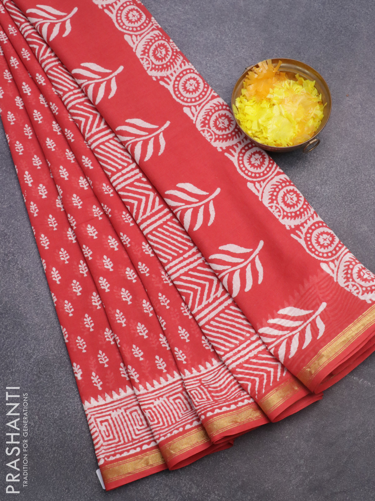 Tant Cotton Saree in Light Fawn : SUUA239