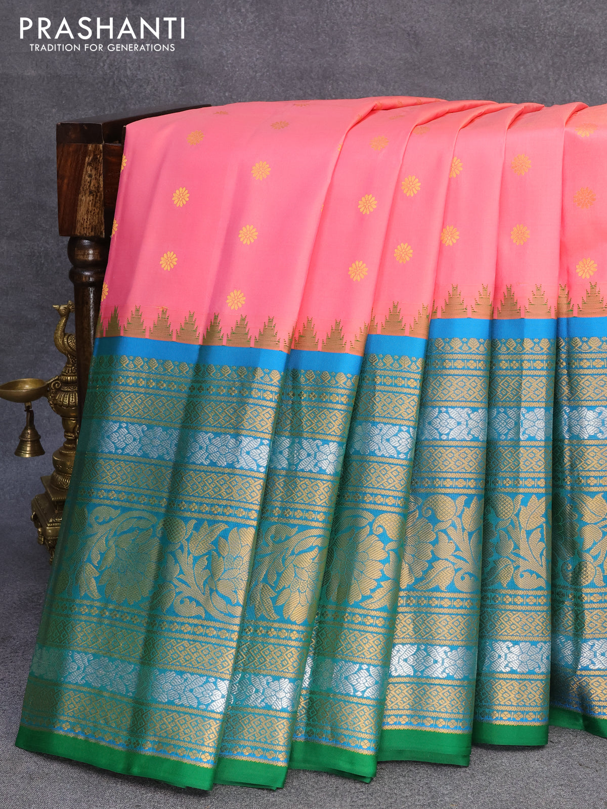 Buy sampradaya vastra Printed Gadwal Pure Silk Green, Pink Sarees Online @  Best Price In India | Flipkart.com