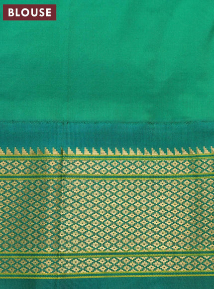 Pure paithani silk saree dual shade of pink and green with allover floral zari woven buttas and zari woven border