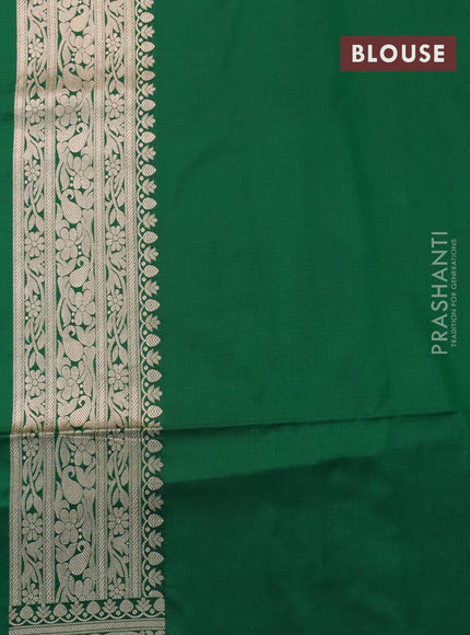 Banarasi uppada silk saree green with allover zari woven brocade weaves and zari woven border