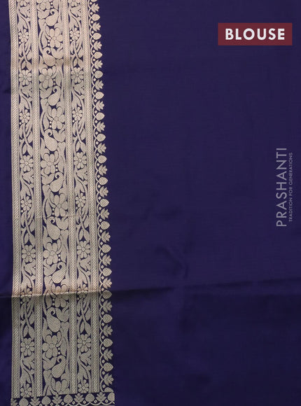 Banarasi uppada silk saree navy blue with allover zari woven brocade weaves and zari woven border