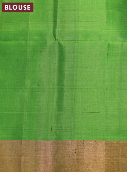 Ikat soft silk saree pink and green with allover ikat weaves and zari woven border