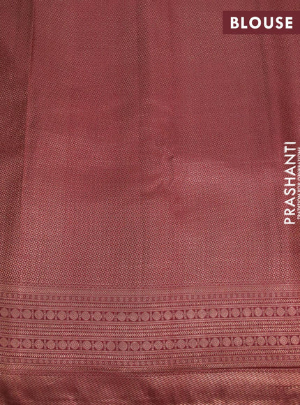 Pure kanjivaram silk saree grey and maroon with allover floral digital prints & zari weaves and long zari woven border