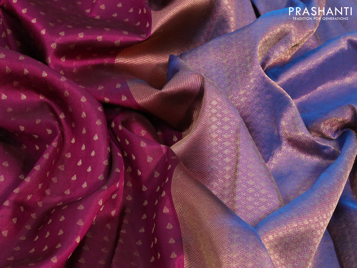 Chanderi silk cotton saree maroon with allover floral butta prints and –  Cherrypick