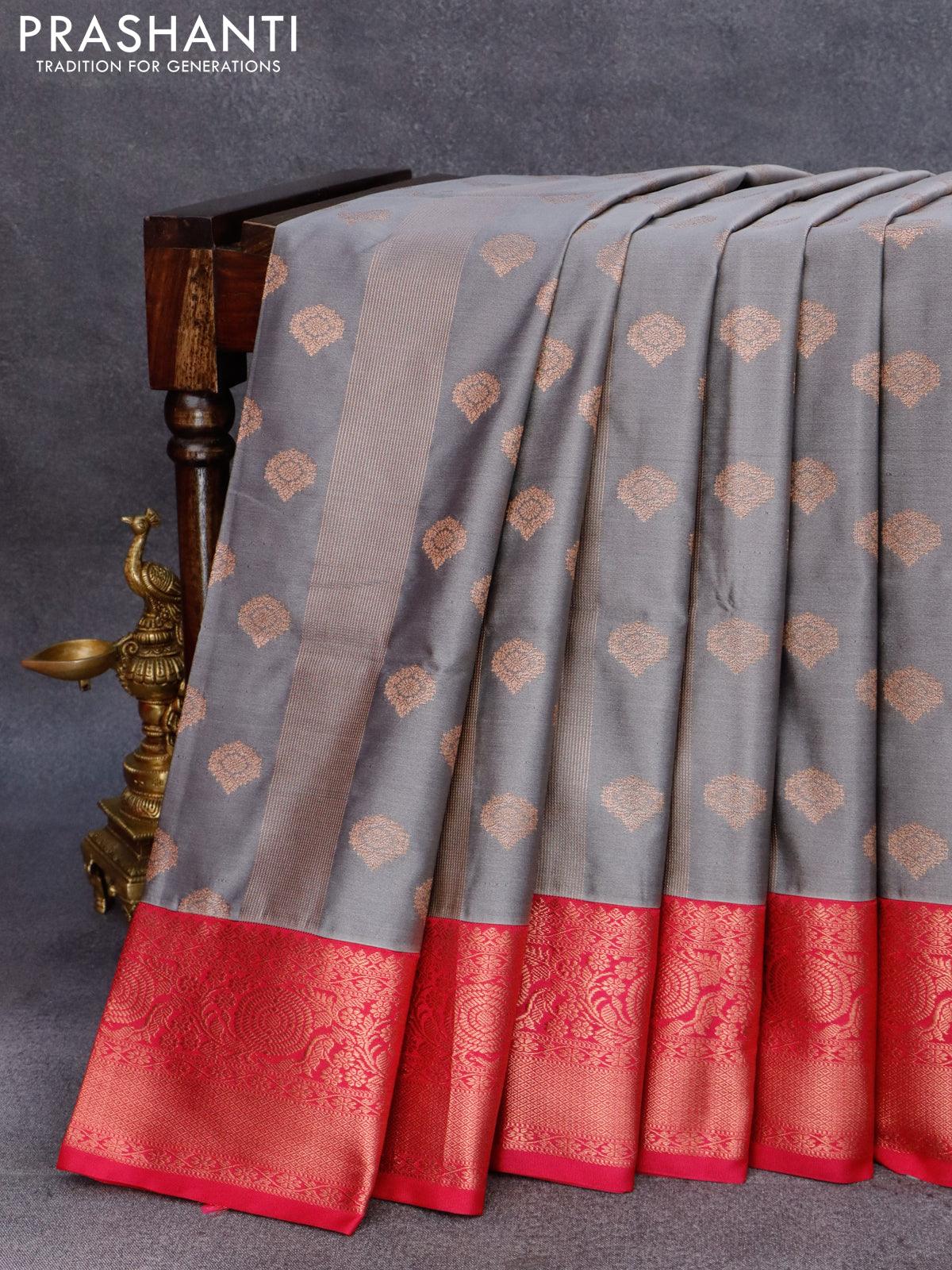 BEAUTIFUL KSWARA GREAY SOFT SEMI SILK SAREE at Rs 2360.00 | Mota Varachha |  Surat| ID: 2851606518730