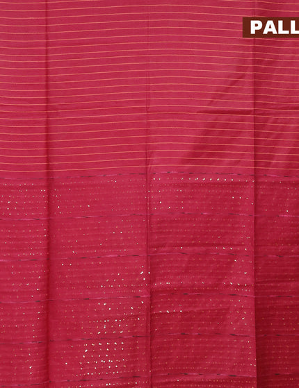 Semi tussar saree maroon with allover thread weaves and sequin work pallu & embroidery work blouse