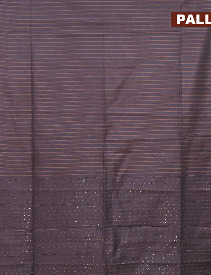 Semi tussar saree grey shade with allover thread weaves and sequin work pallu & embroidery work blouse