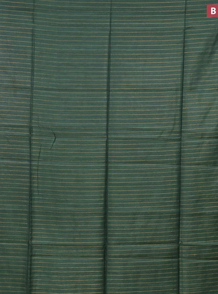 Semi tussar saree green with allover zari woven stripes pattern and sequin work pallu & embroidery work blouse